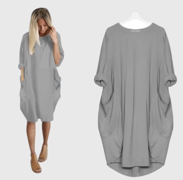 Ligeia - Midi Summer Dress with Loose Fit