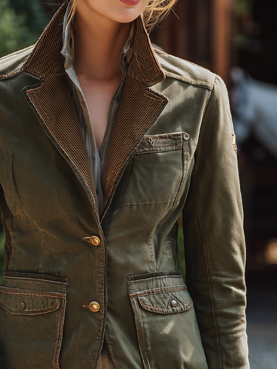Vintage Corduroy Collar Work Jacket