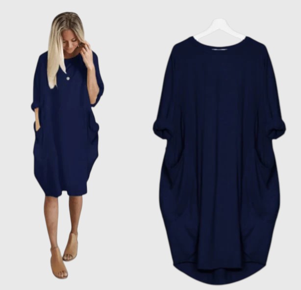 Ligeia - Midi Summer Dress with Loose Fit