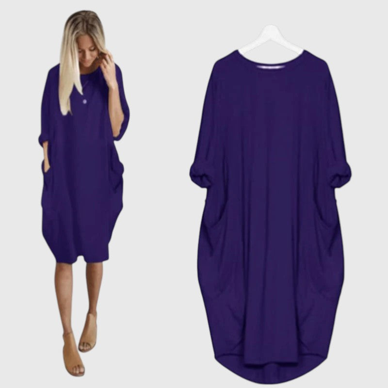Ligeia - Midi Summer Dress with Loose Fit