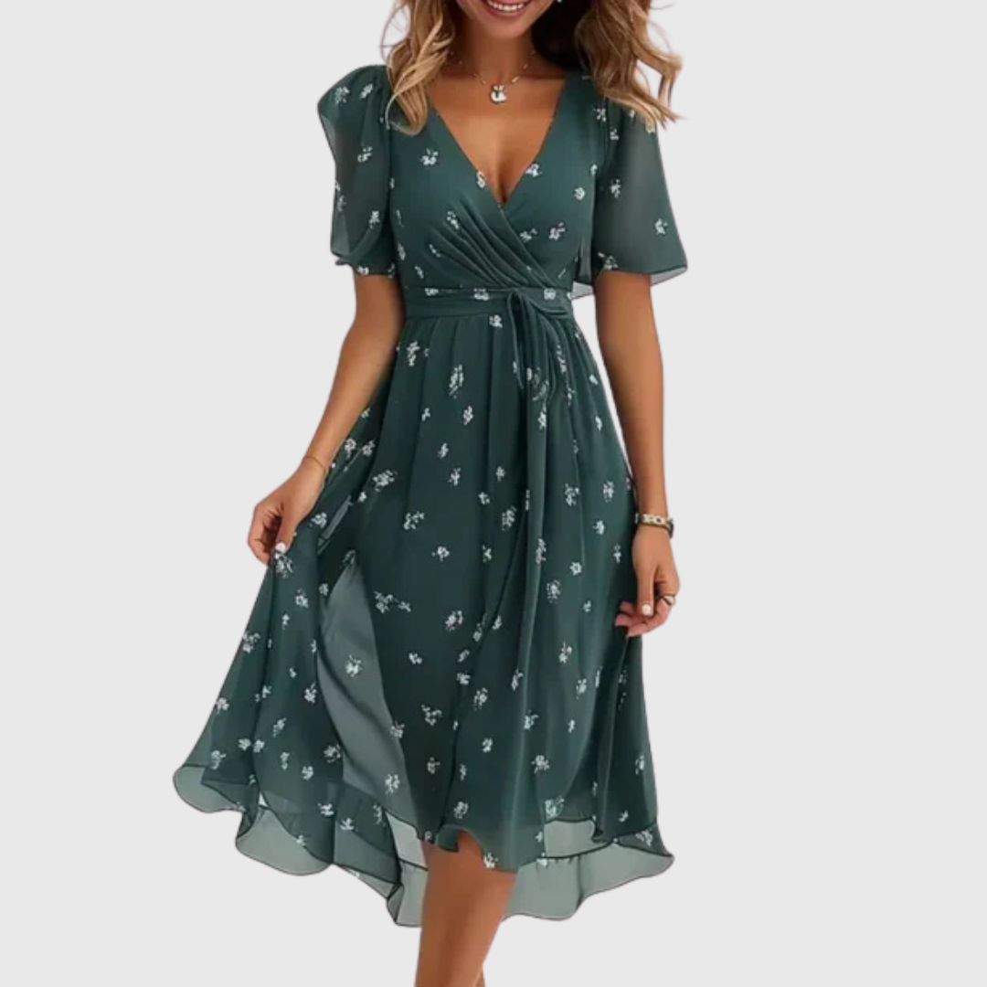 Sterope - Wrap dress with V neckline for women