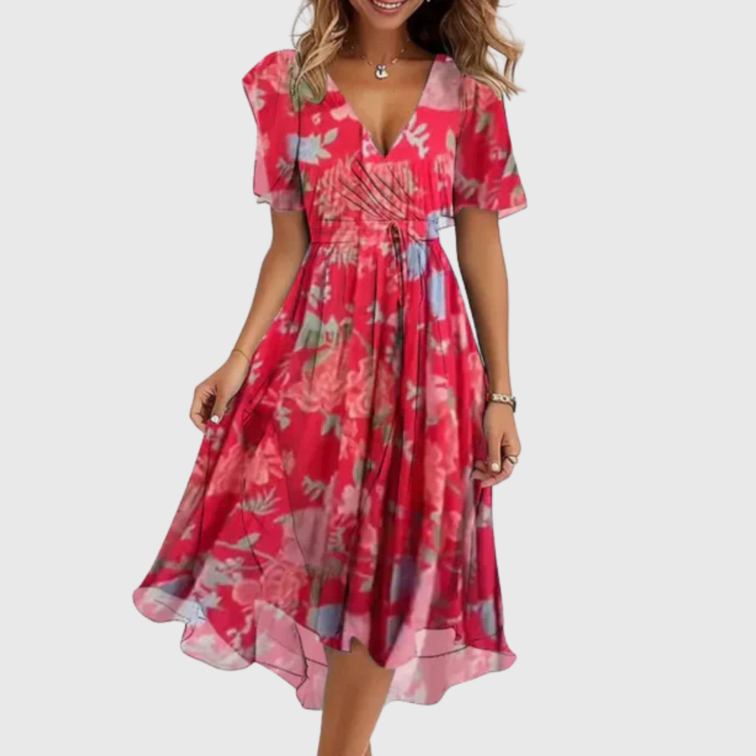 Sterope - Wrap dress with V neckline for women