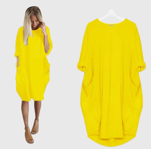 Ligeia - Midi Summer Dress with Loose Fit