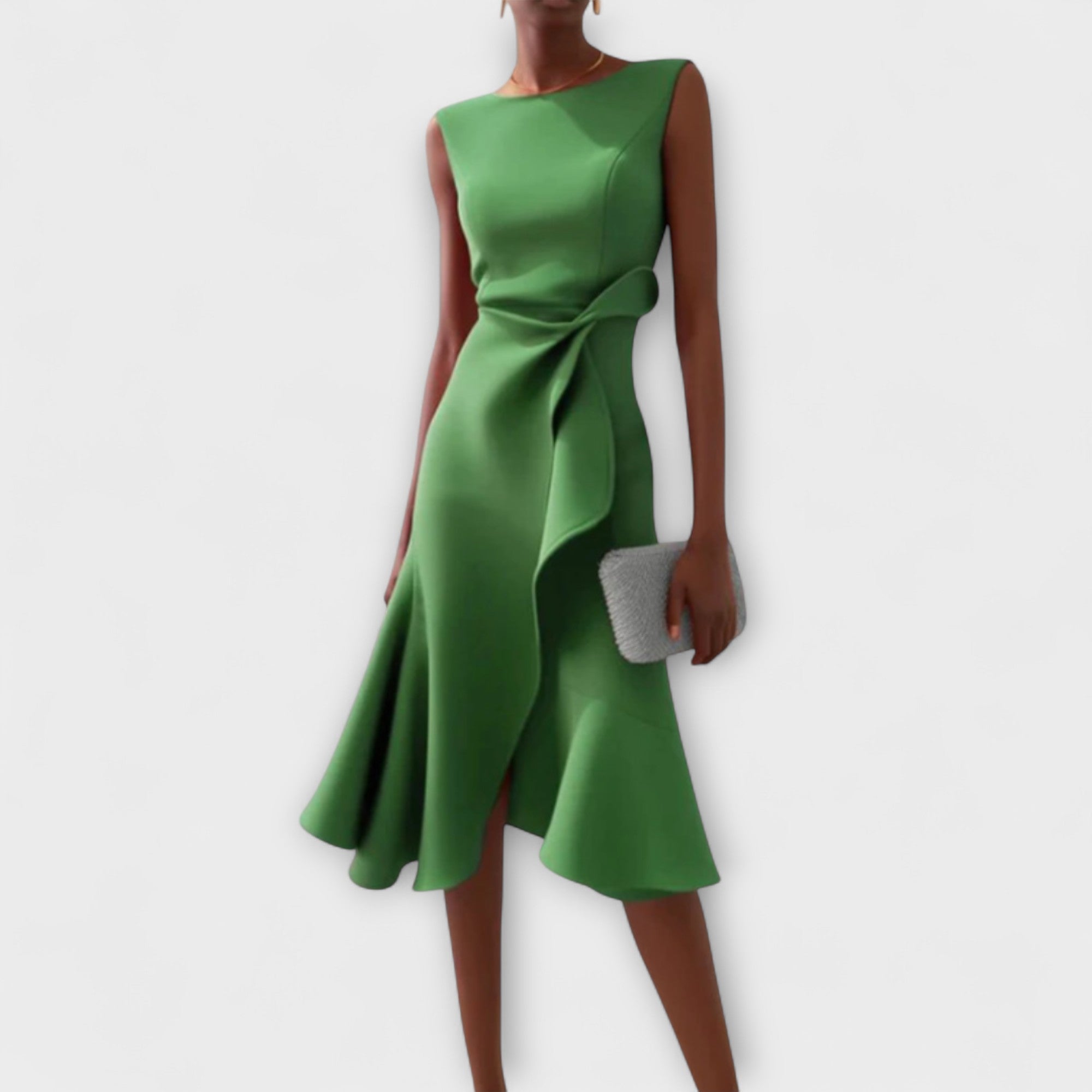 Psyche - Asymmetrical Draped Midi Dress