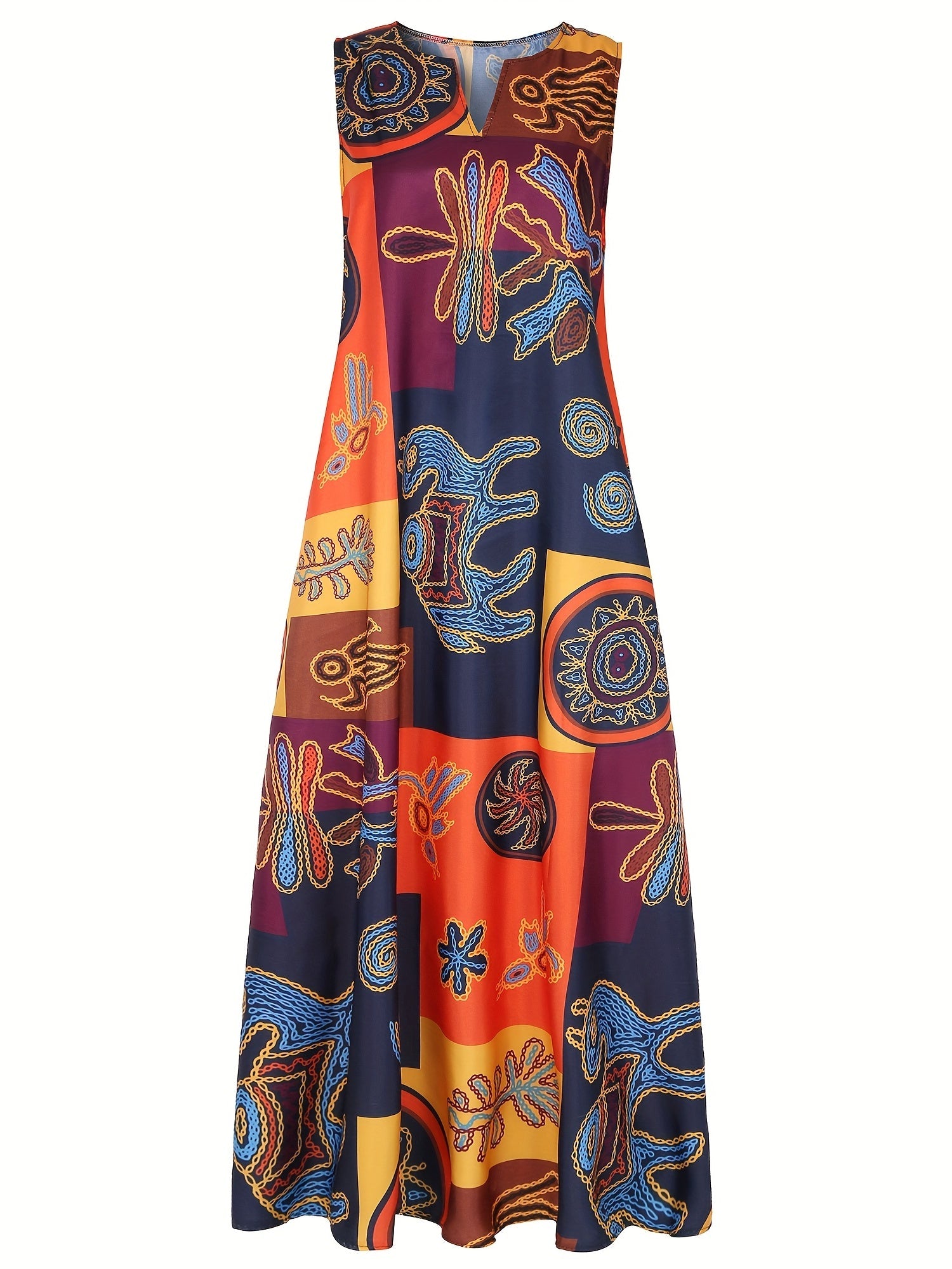 Lachesisessa - Sleeveless Patterned Summer Dress