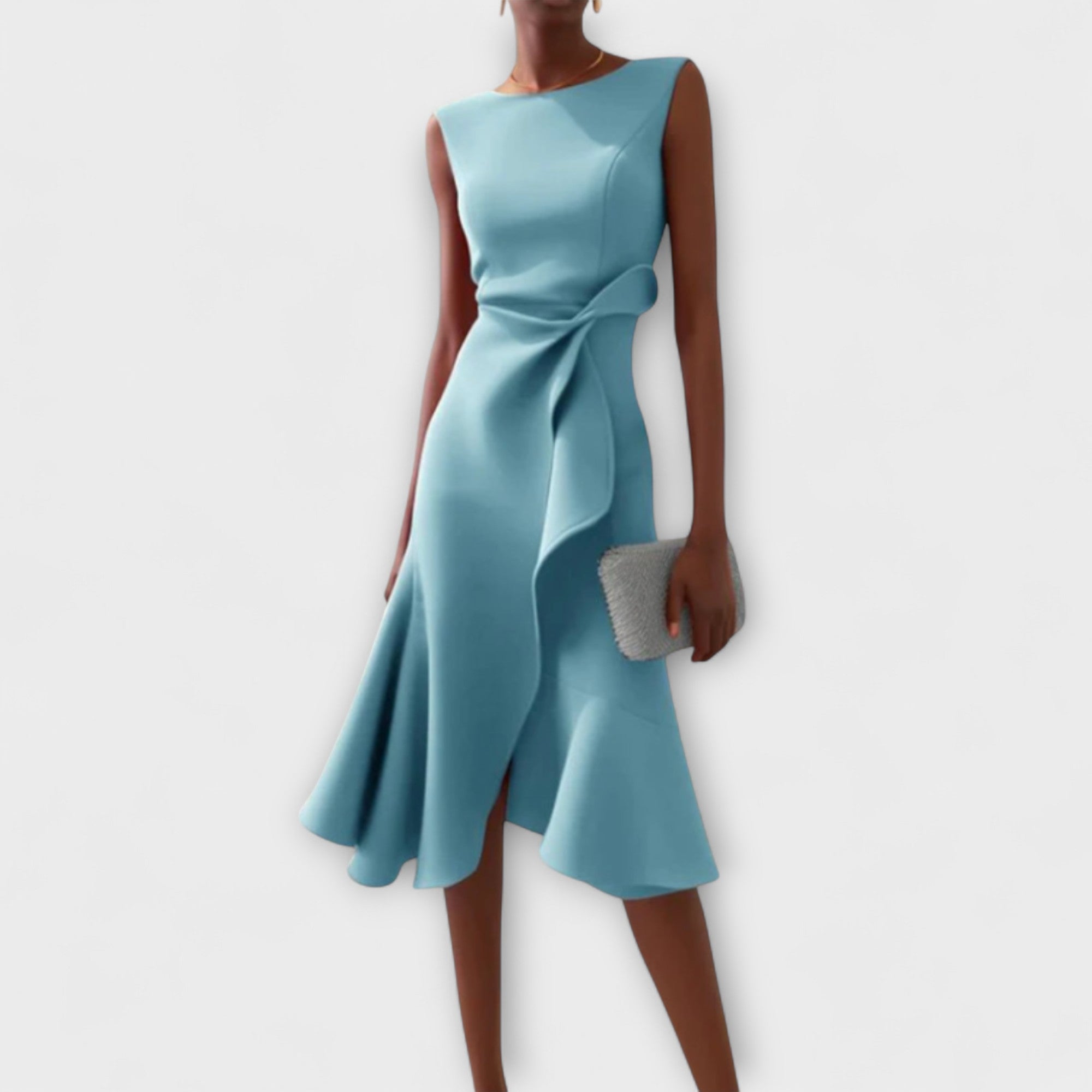 Psyche - Asymmetrical Draped Midi Dress