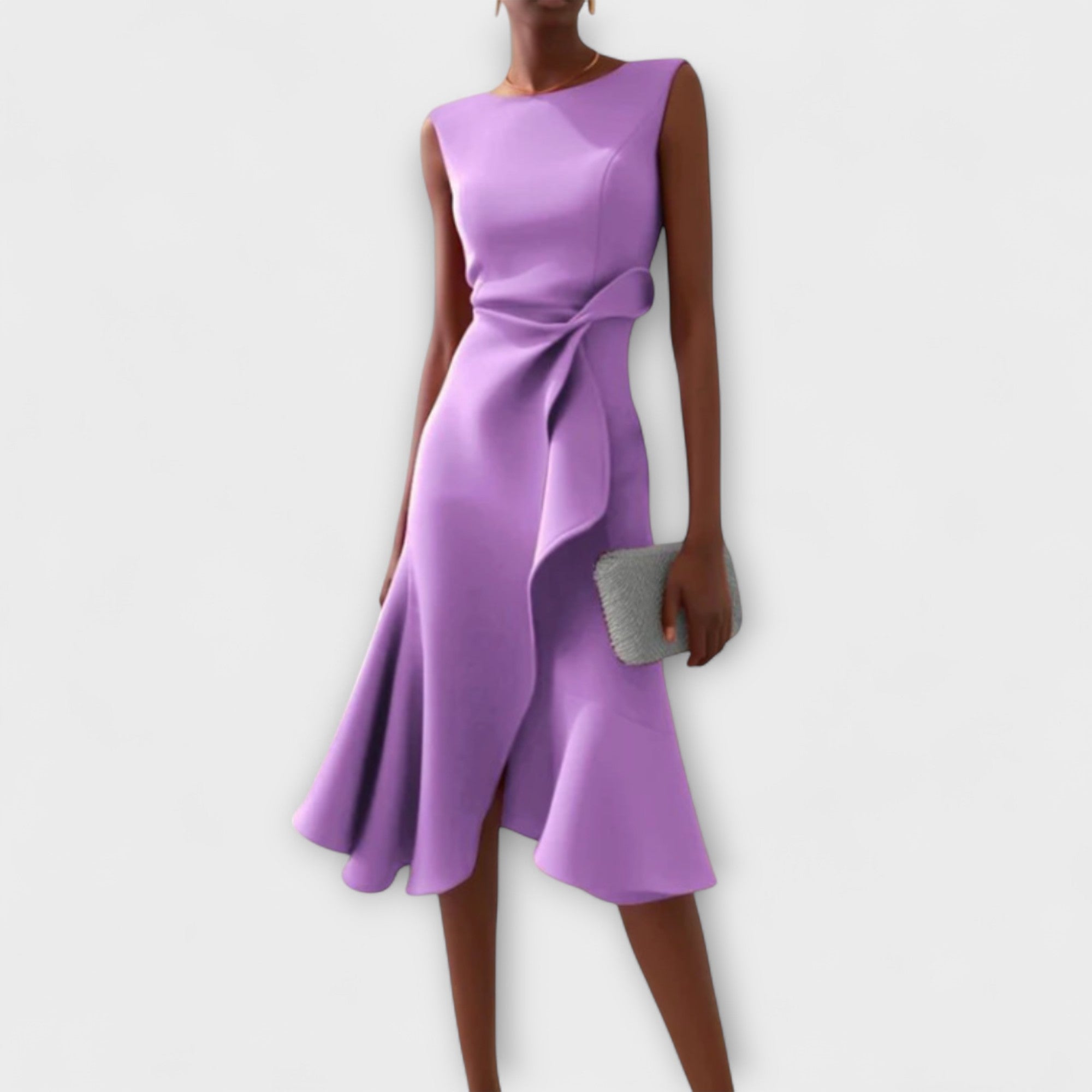 Psyche - Asymmetrical Draped Midi Dress