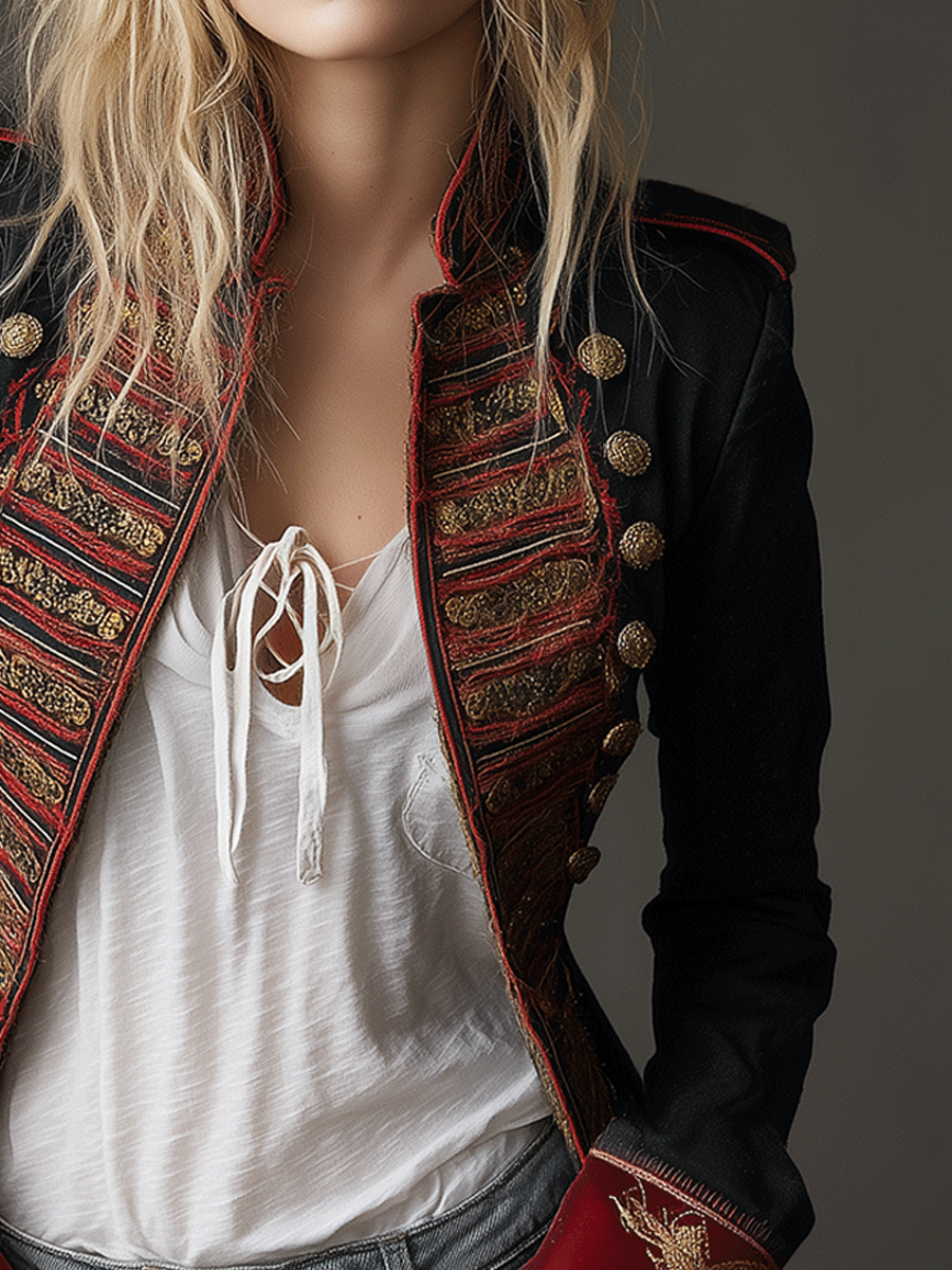 Retro Baroque Double-Breasted Embroidered Jacket