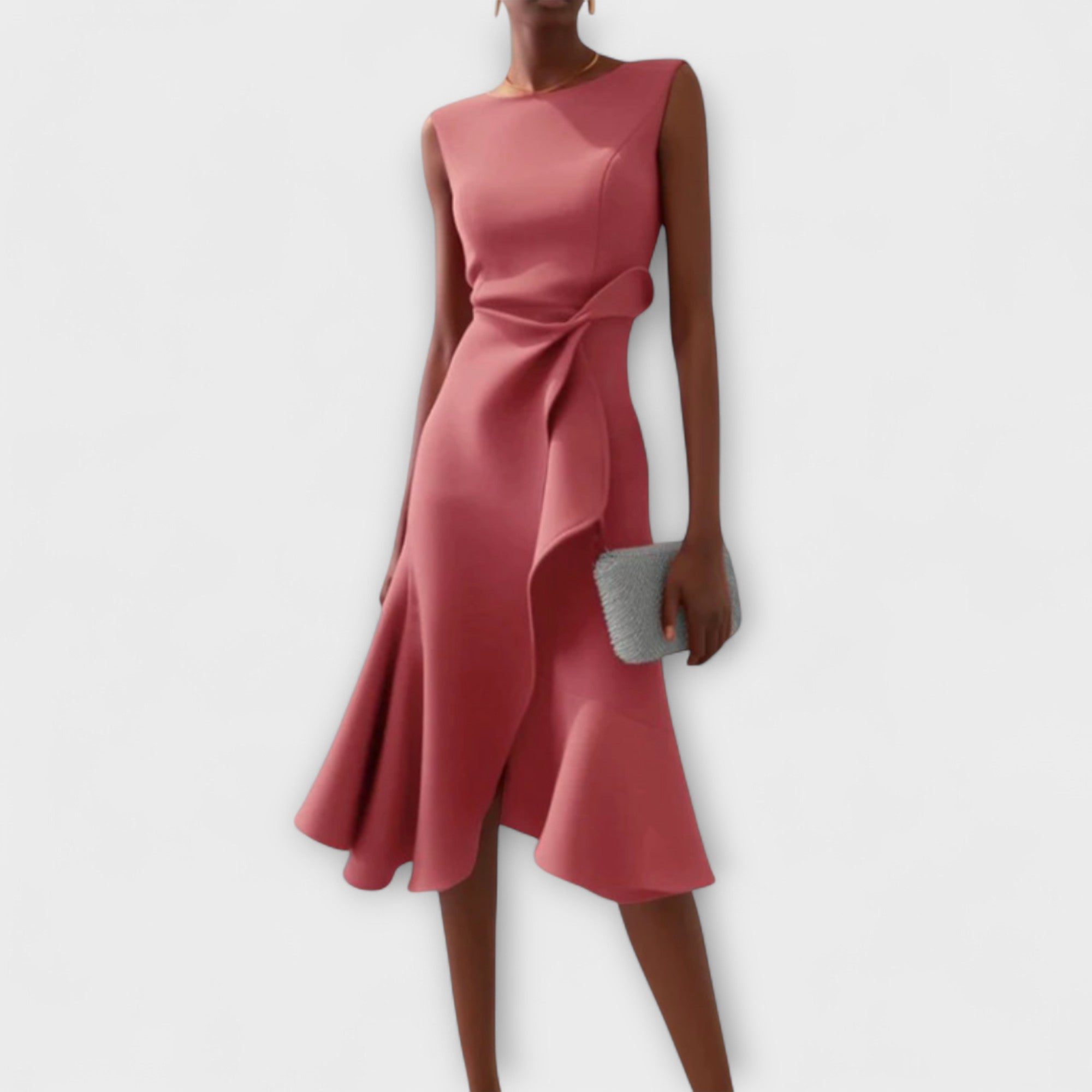 Psyche - Asymmetrical Draped Midi Dress