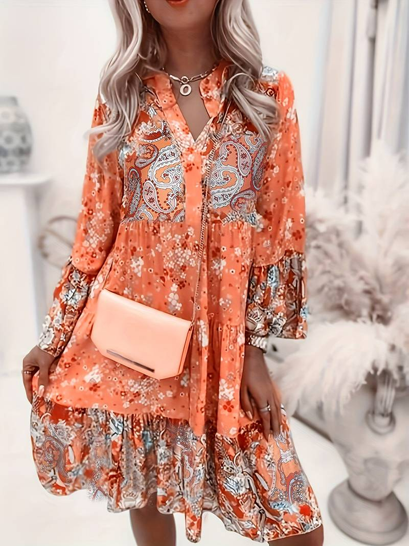 Phaenna - Women's floral print short dress