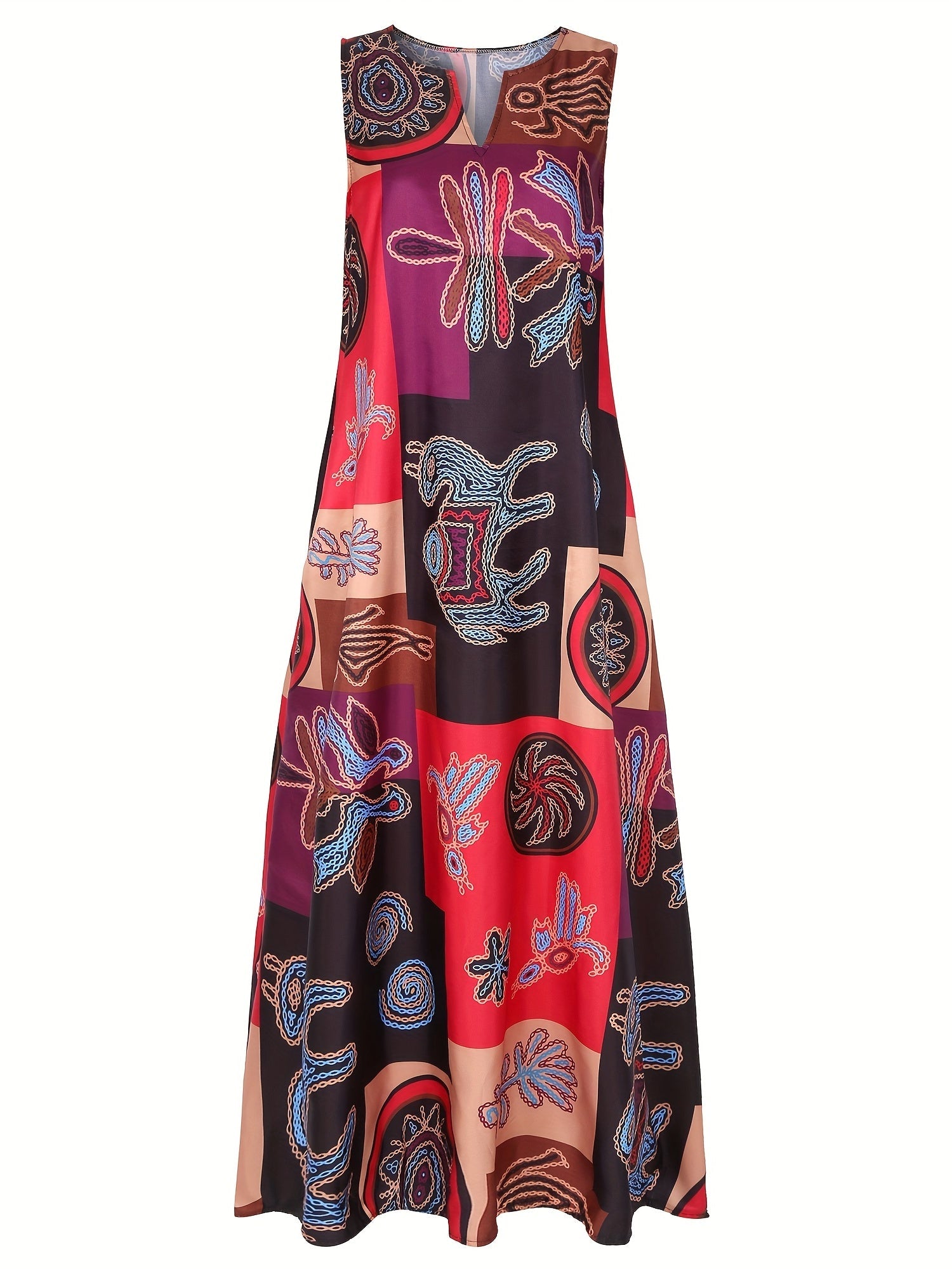Lachesisessa - Sleeveless Patterned Summer Dress
