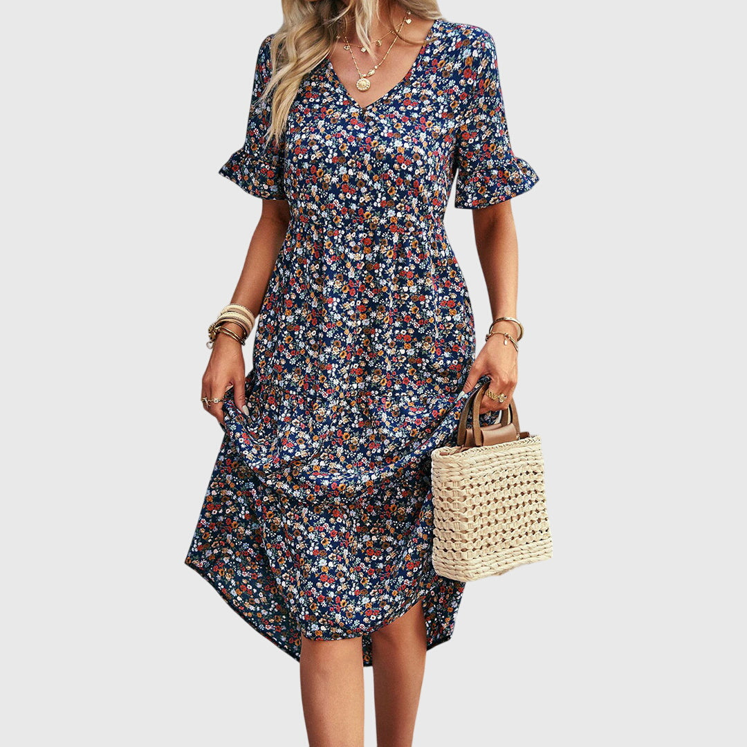 Gaiaaia - Summer floral midi dress