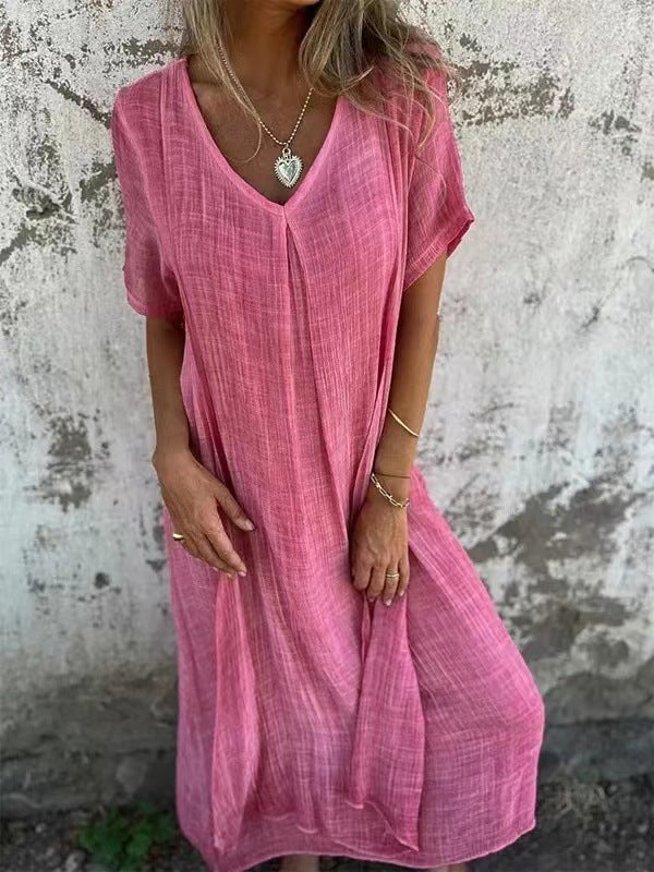 Letoaia - Comfortable dress with V-neck