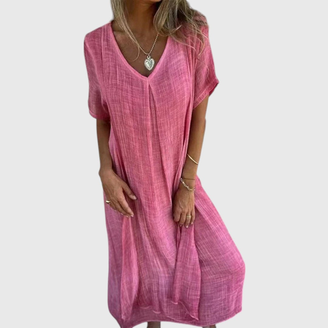 Uraniaa - Comfortable dress with V-neck
