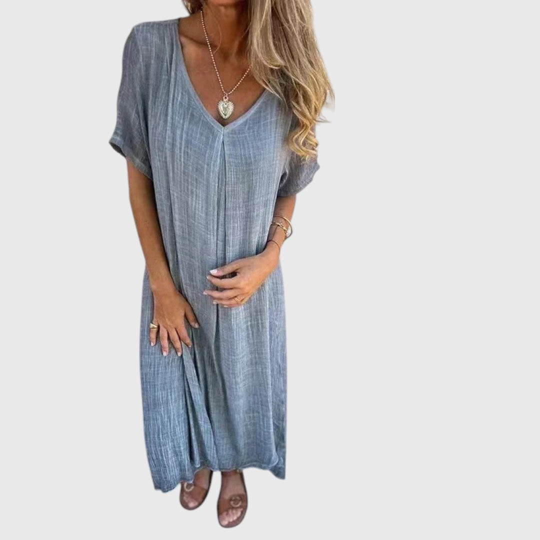 Uraniaa - Comfortable dress with V-neck