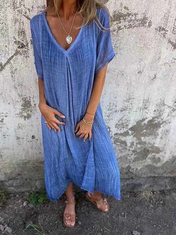 Letoaia - Comfortable dress with V-neck