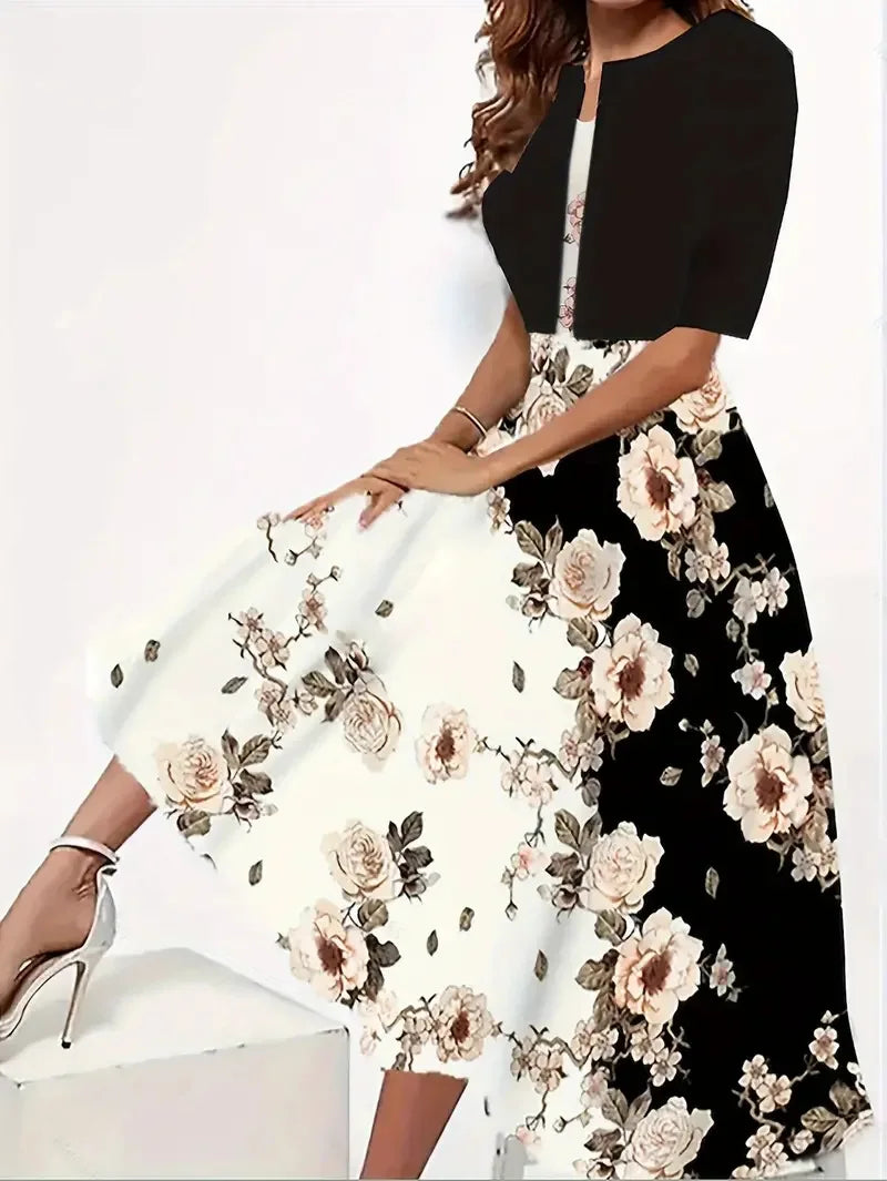 Pasiphae - Chic ladies summer midi dress with blazer