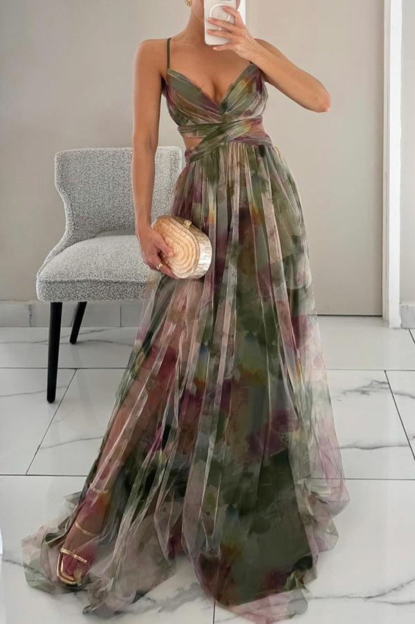 Cassandraona - Stunning Maxi Dress For Wedding Guests With V Neckline For Women