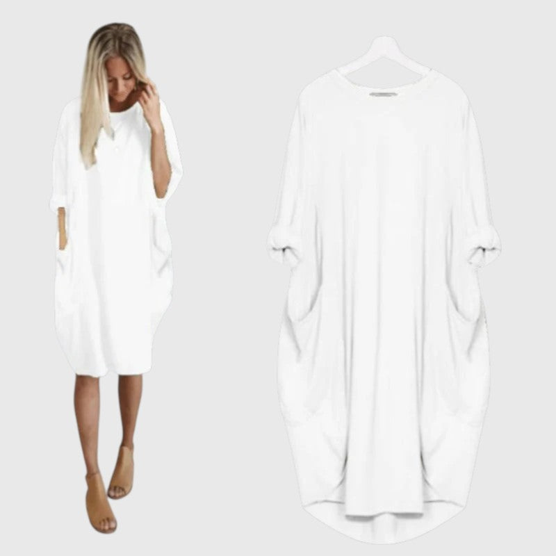 Ligeia - Midi Summer Dress with Loose Fit