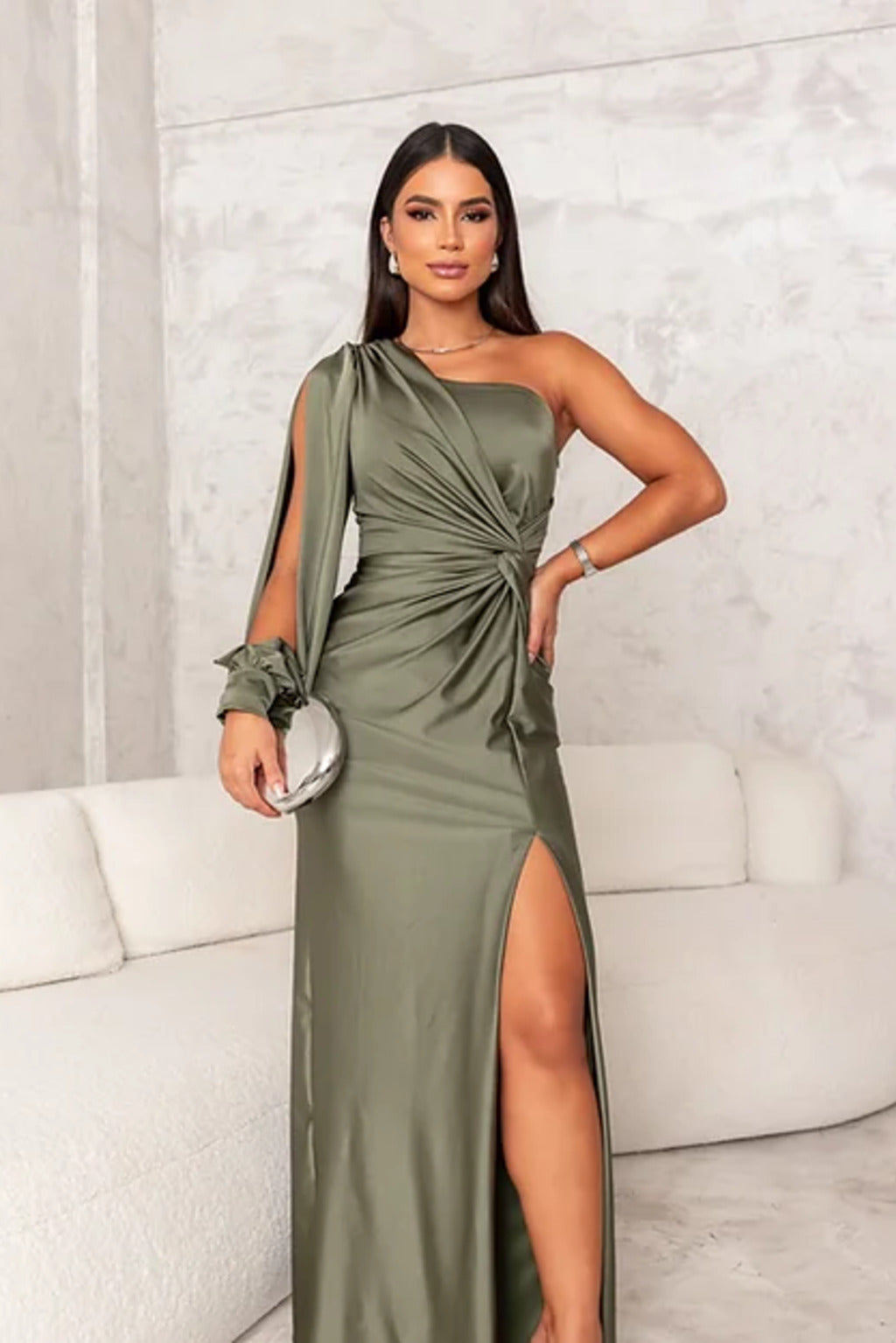 Harmoniaia - Elegant Evening Dress With One Shoulder For Women