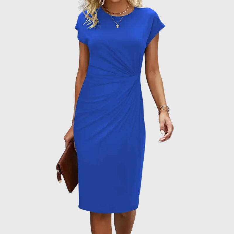 Dioneis - Short sleeve formal midi dress for women