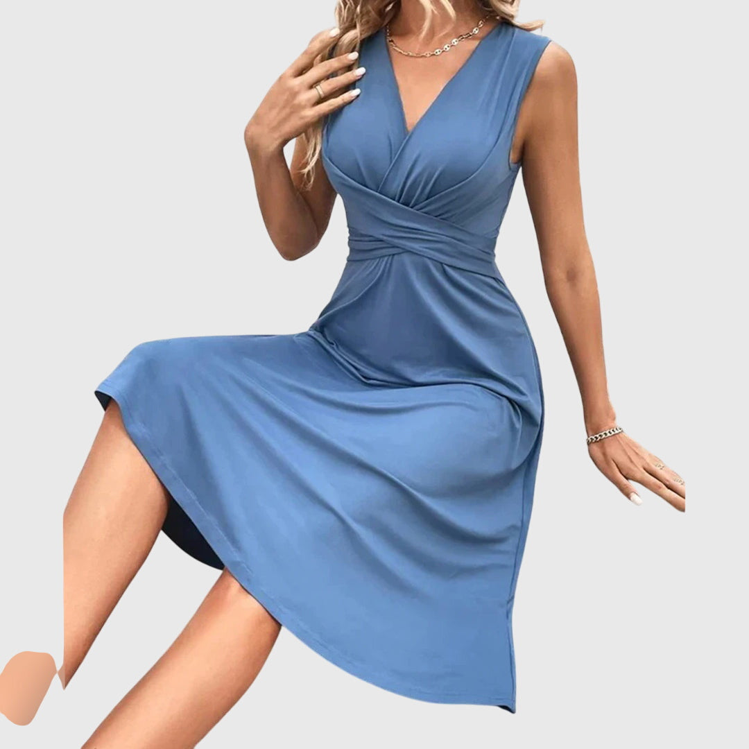 Chryseis - Women's summer dress with wrap neckline