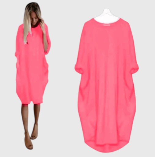 Ligeia - Midi Summer Dress with Loose Fit