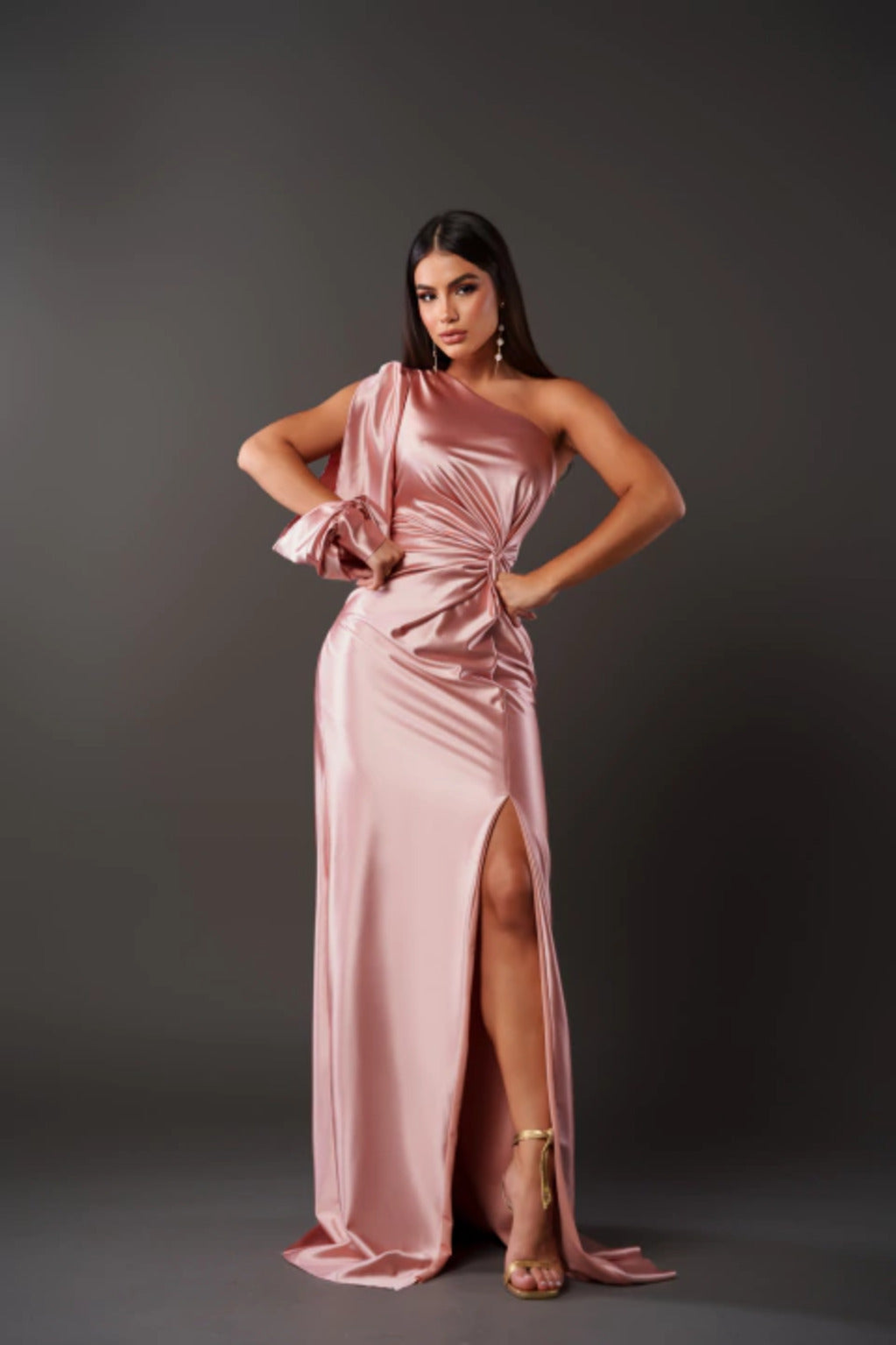 Harmoniaia - Elegant Evening Dress With One Shoulder For Women