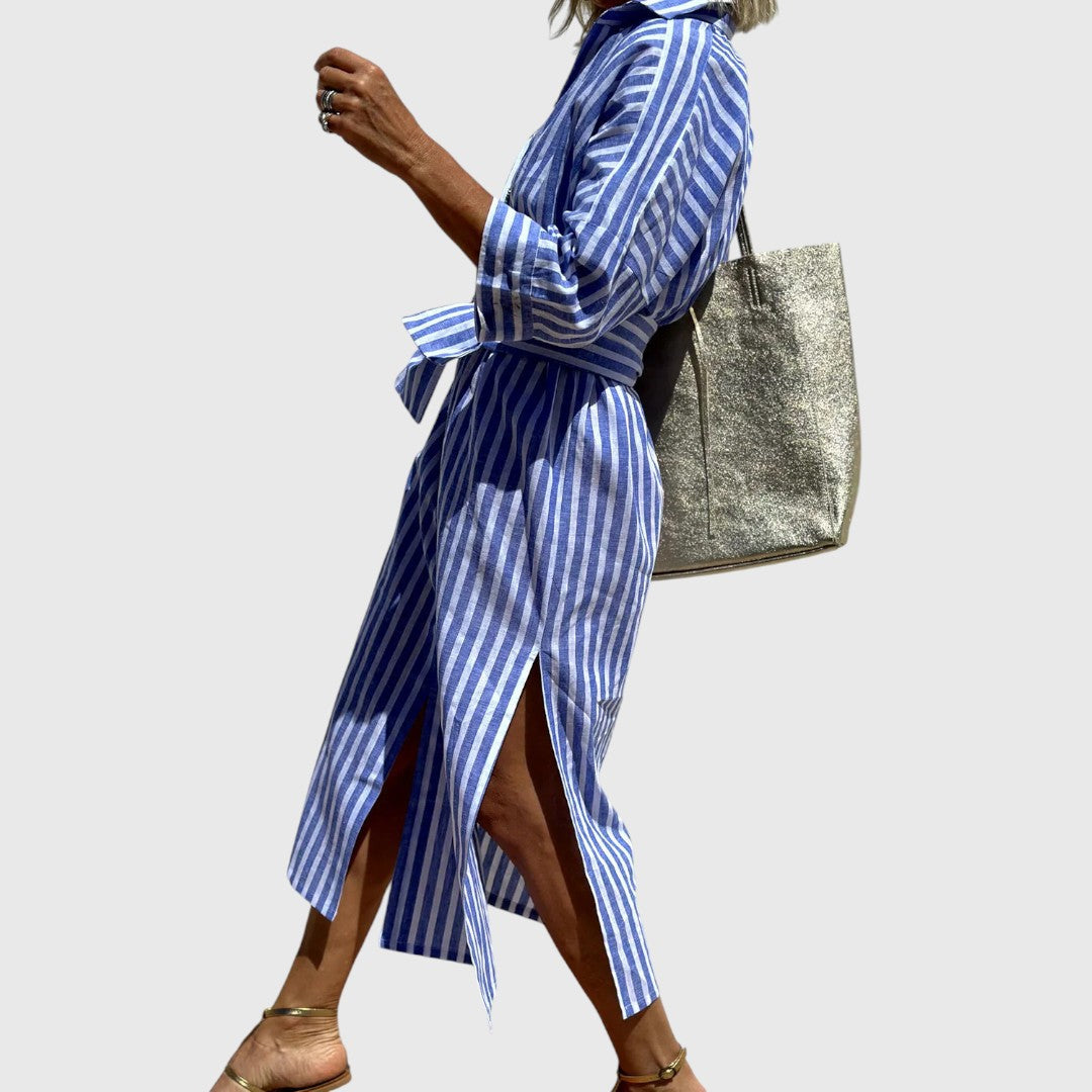 Despinaa - Elegant striped shirt dress