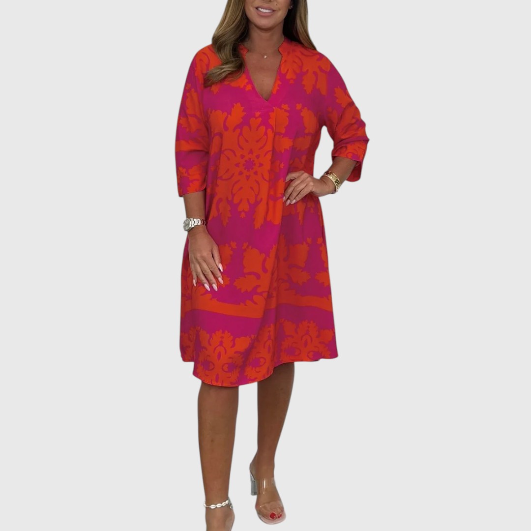 Acantha - Elegant Printed Midi Dress