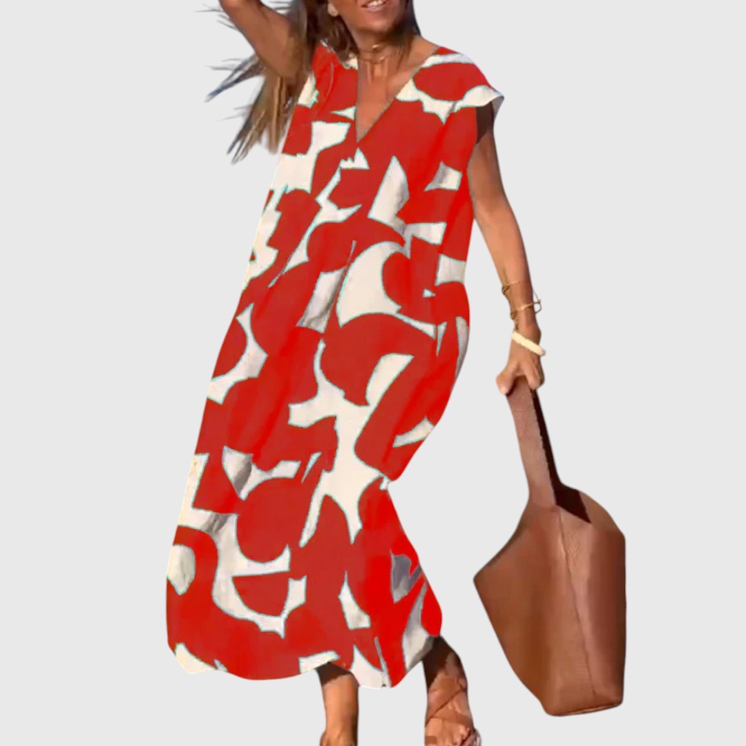 Clytemnestraara - Loose Printed Maxi Dress