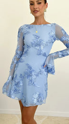 Eris - Backless Printed Mini Dress