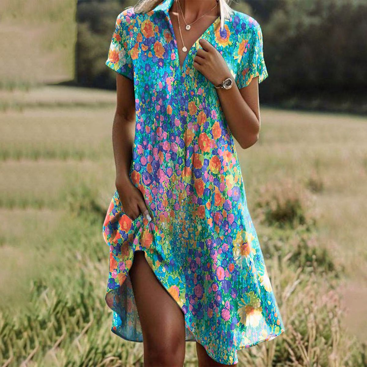 Erisia - Vibrant Midi Dress