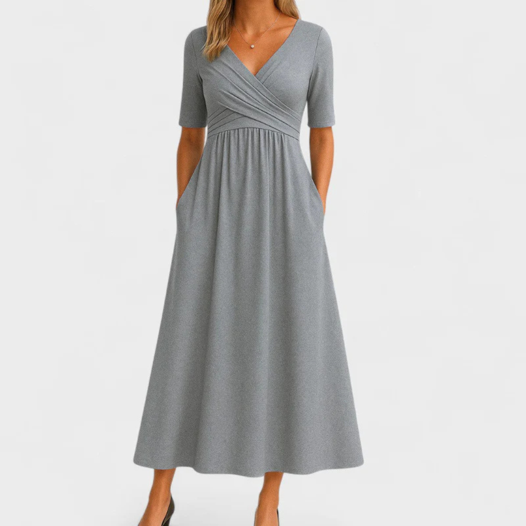 Praxithea - Crossed dress with short sleeves