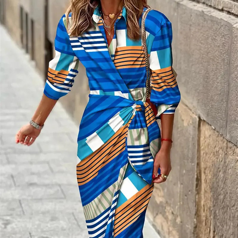 Danae - Wrap dress with 3/4 sleeves for women