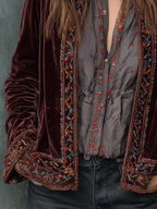 Bohemian Embroidered Velvet Jacket