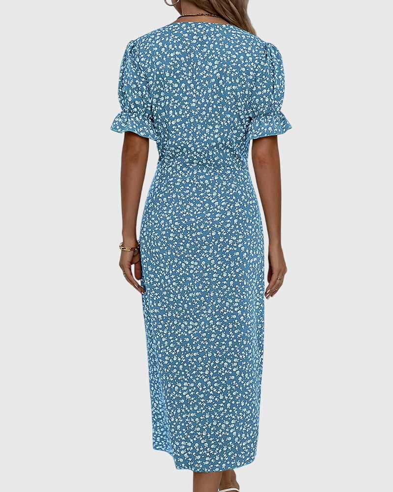 Myrrha - Fresh Bloom V-Neck Dress