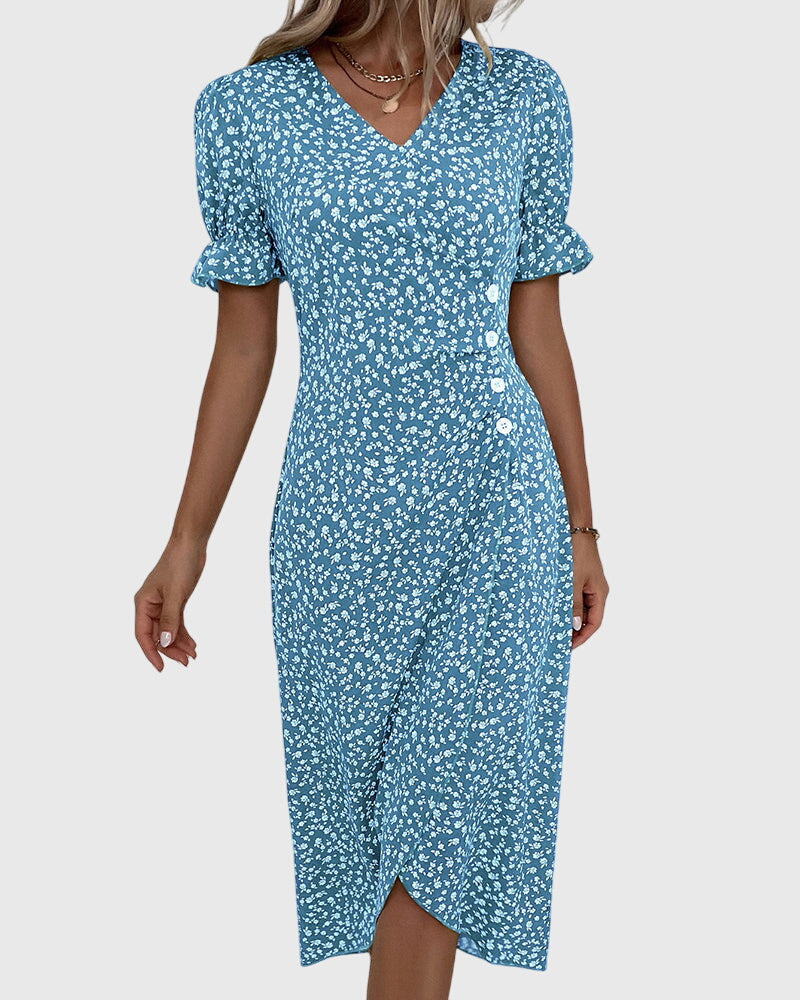 Myrrha - Fresh Bloom V-Neck Dress