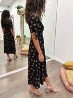 Hebeaia - Polka Dot V-Neck Dress
