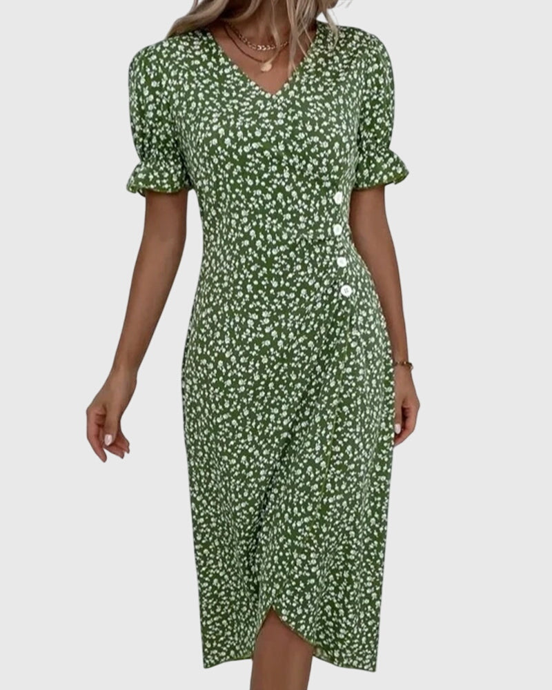 Myrrha - Fresh Bloom V-Neck Dress