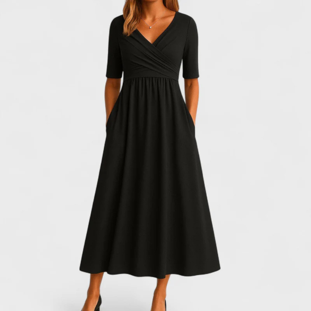 Praxithea - Crossed dress with short sleeves