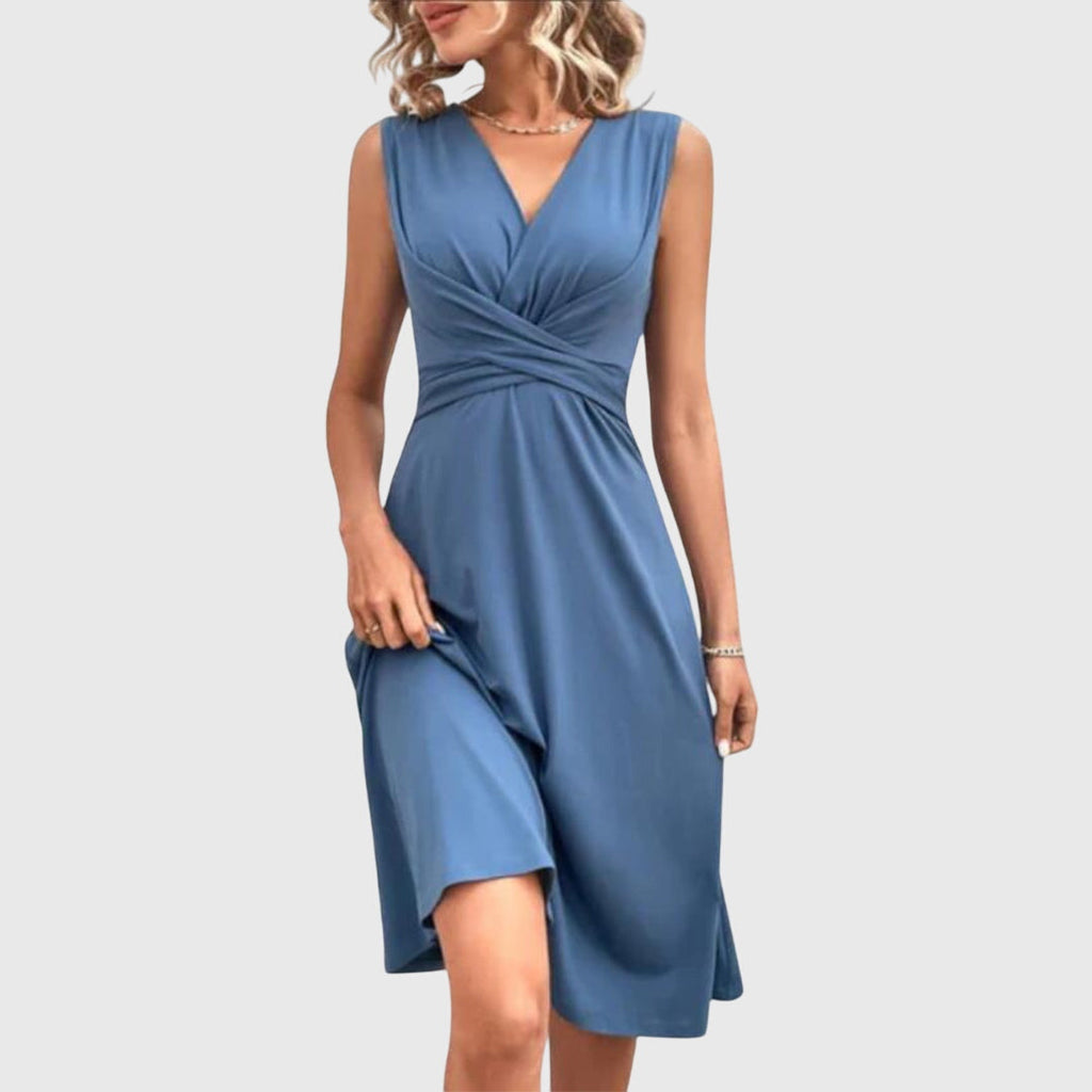 Chryseis - Women's summer dress with wrap neckline