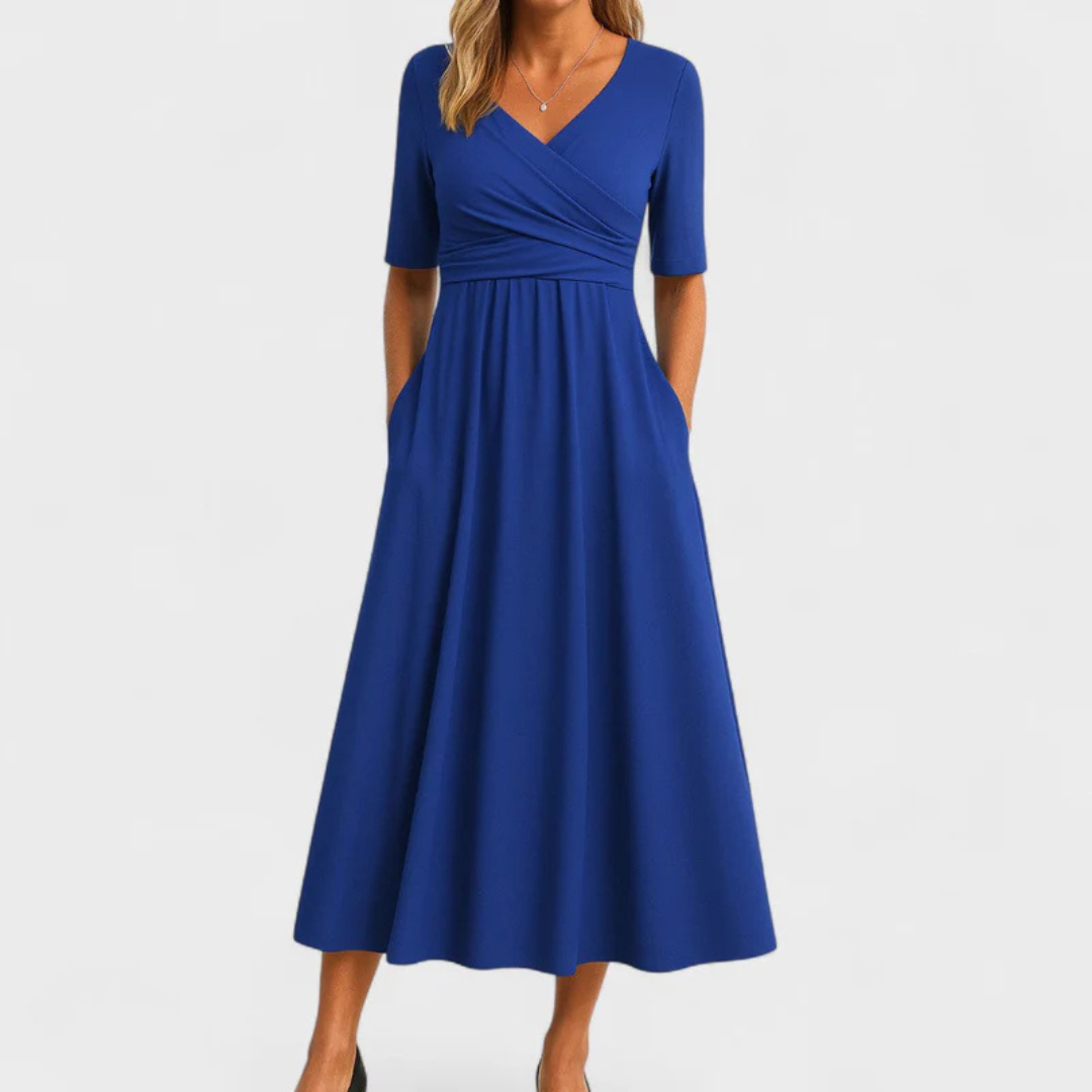 Praxithea - Crossed dress with short sleeves
