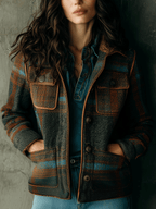 Chic Checked Wool-Blend Jacket