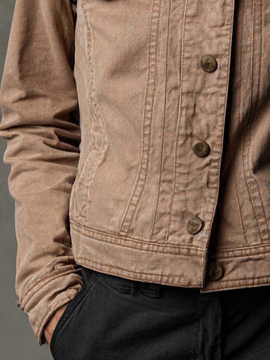 Vintage Washed Tan Denim Jacket