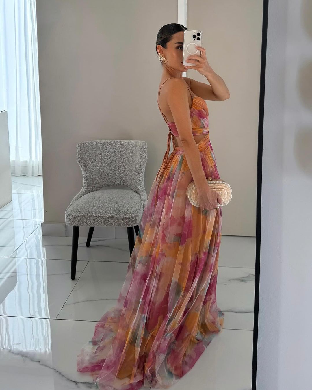 Cassandraona - Stunning Maxi Dress For Wedding Guests With V Neckline For Women