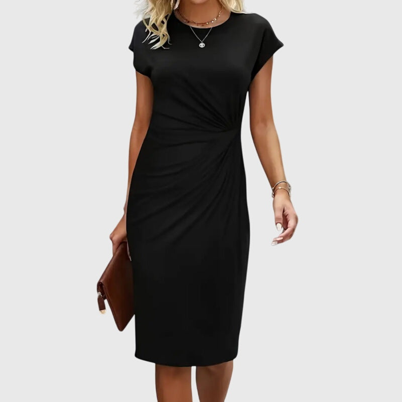 Dioneis - Short sleeve formal midi dress for women