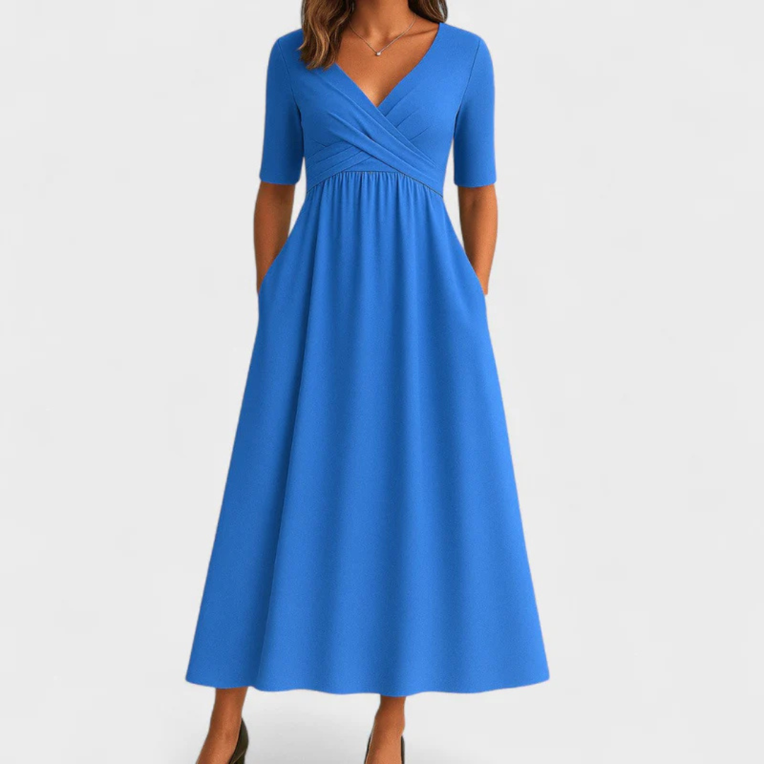 Praxithea - Crossed dress with short sleeves