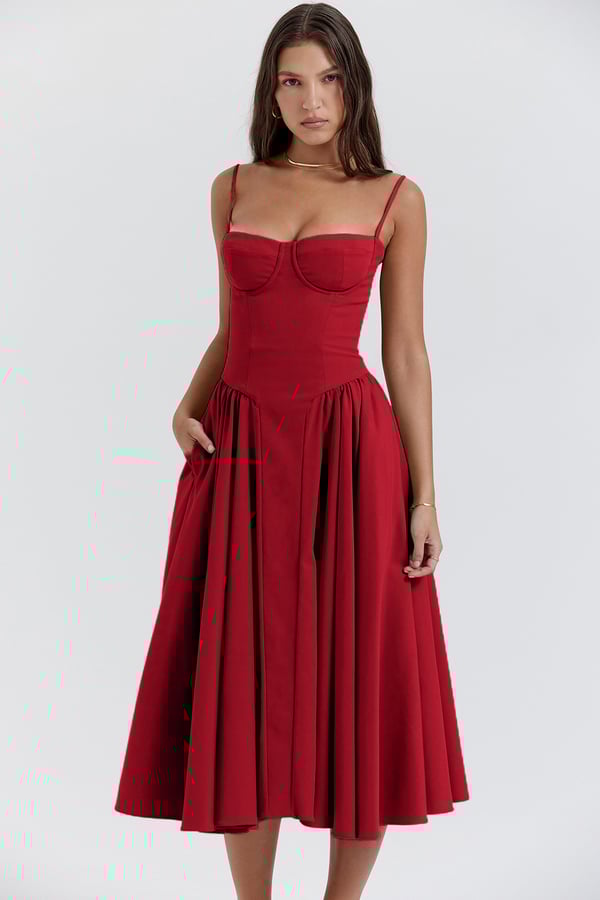 Pandia - Sophisticated sleeveless corset dress