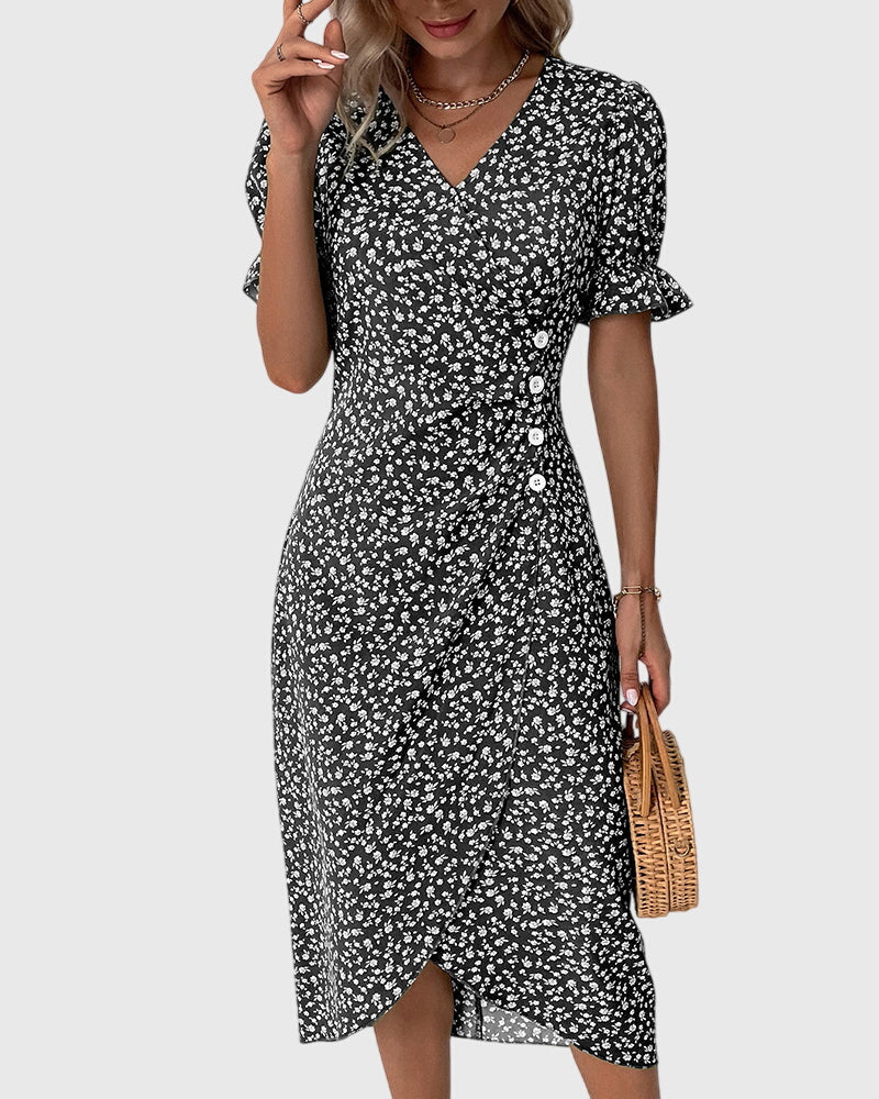 Myrrha - Fresh Bloom V-Neck Dress